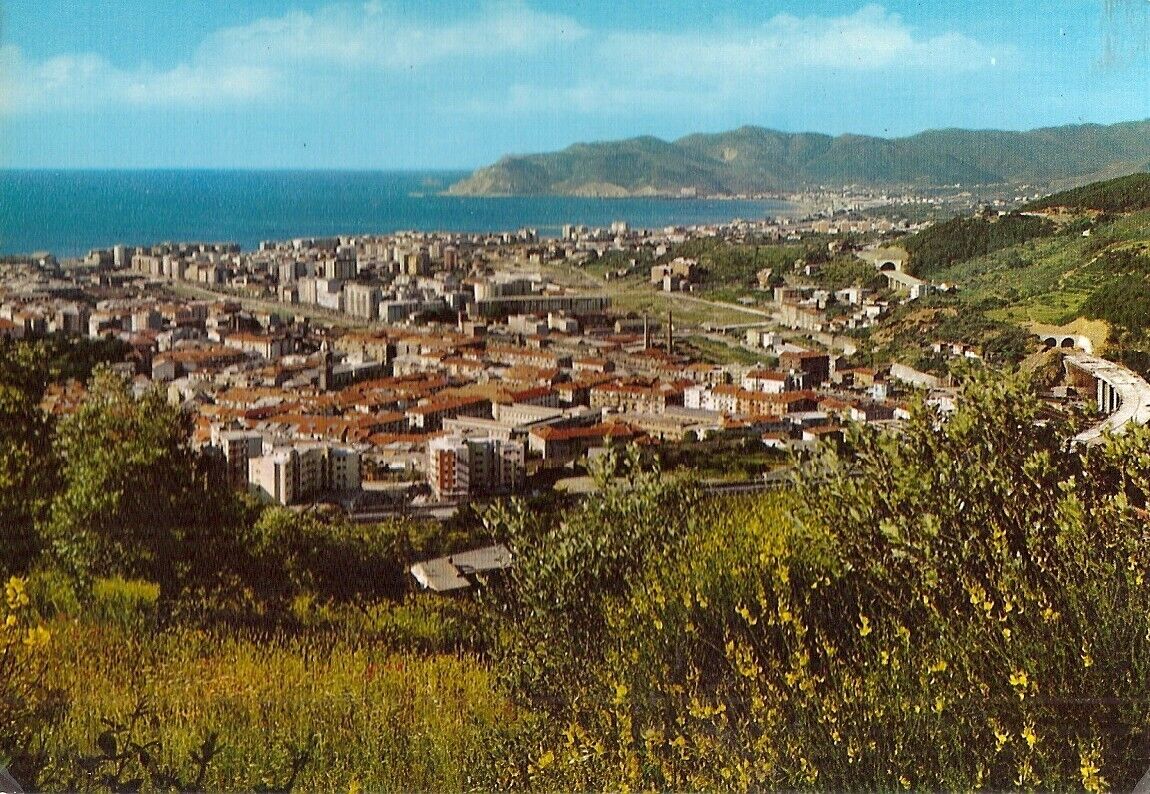Savona Italy Panoramic Cityscape Vintage Postcard with Coastal View 1970s