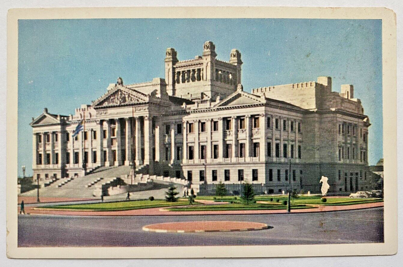 Palacio Legislativo Montevideo Uruguay R. O. Del U Building Street View Postcard