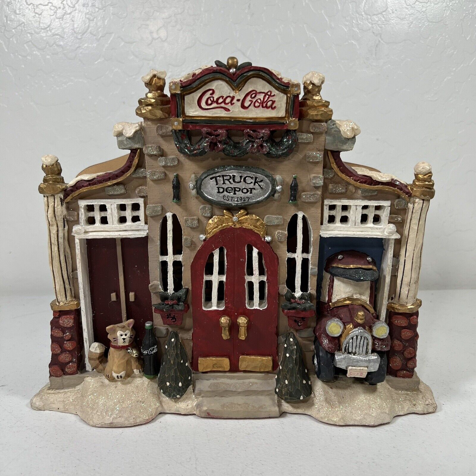 Coca Cola Kurt Adler Vintage Christmas Truck Depot Village Lighted House
