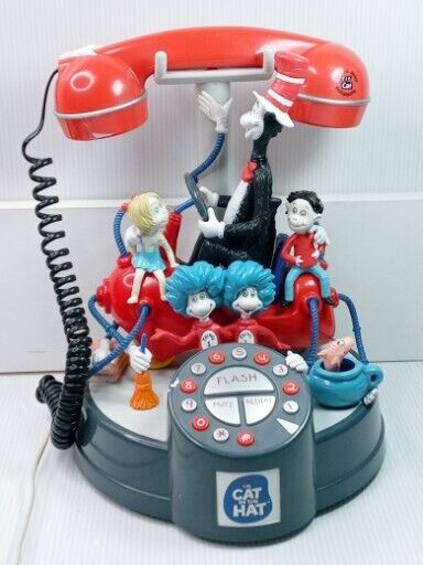 Vintage 2003 Dr. Seuss CAT IN THE HAT Landline Phone Telephone Working (READ)