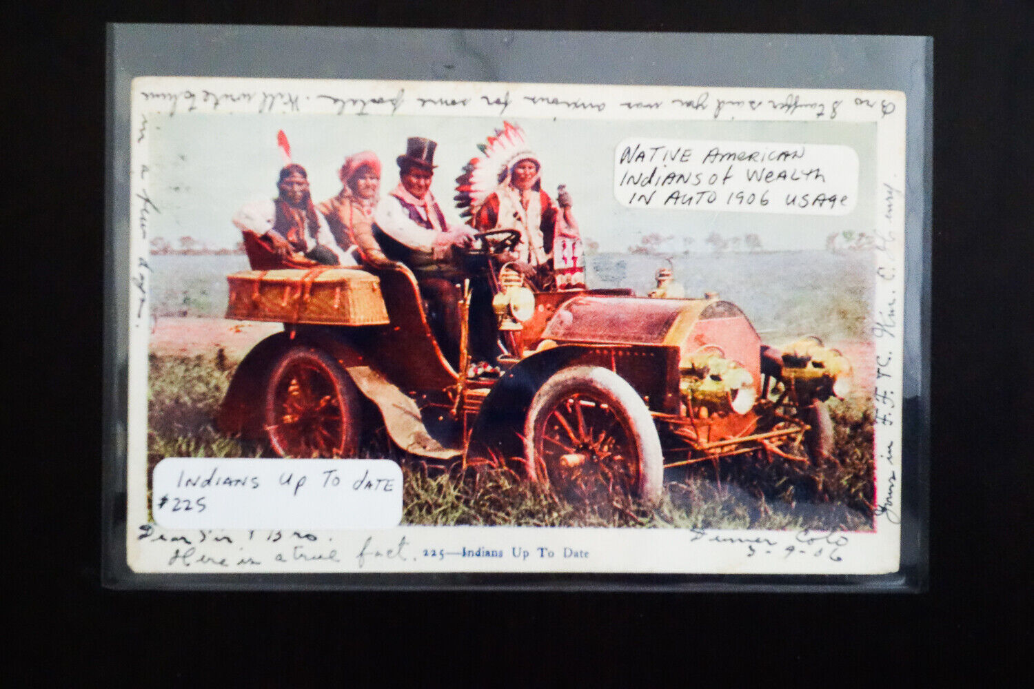 Native American Indians of Wealth in Auto 1906 Postcard JERANIMO