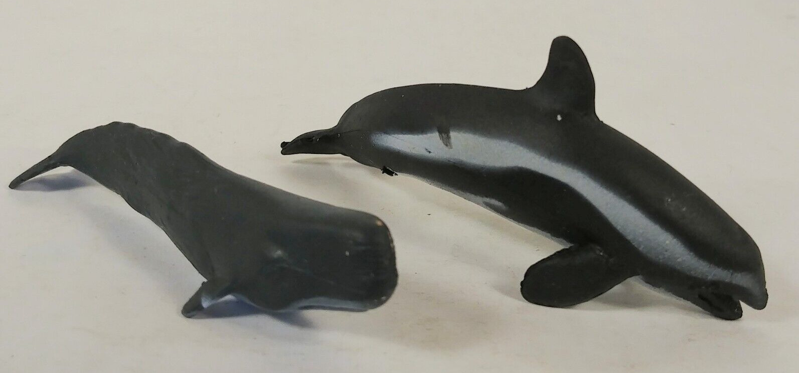 Vintage Miniature Solid Rubber Toy Whales 3\