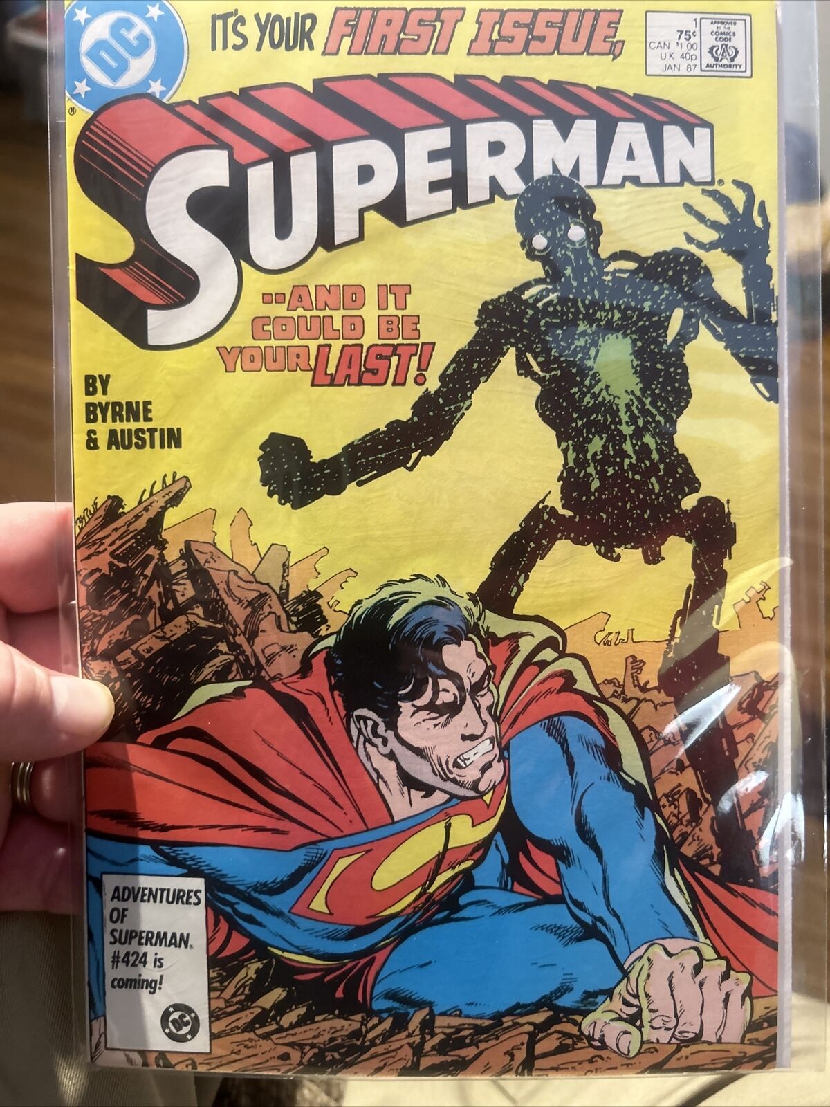 3 Older Superman and Jimmy Olsen Comic Books: DC With Superman 424, 107, 237
