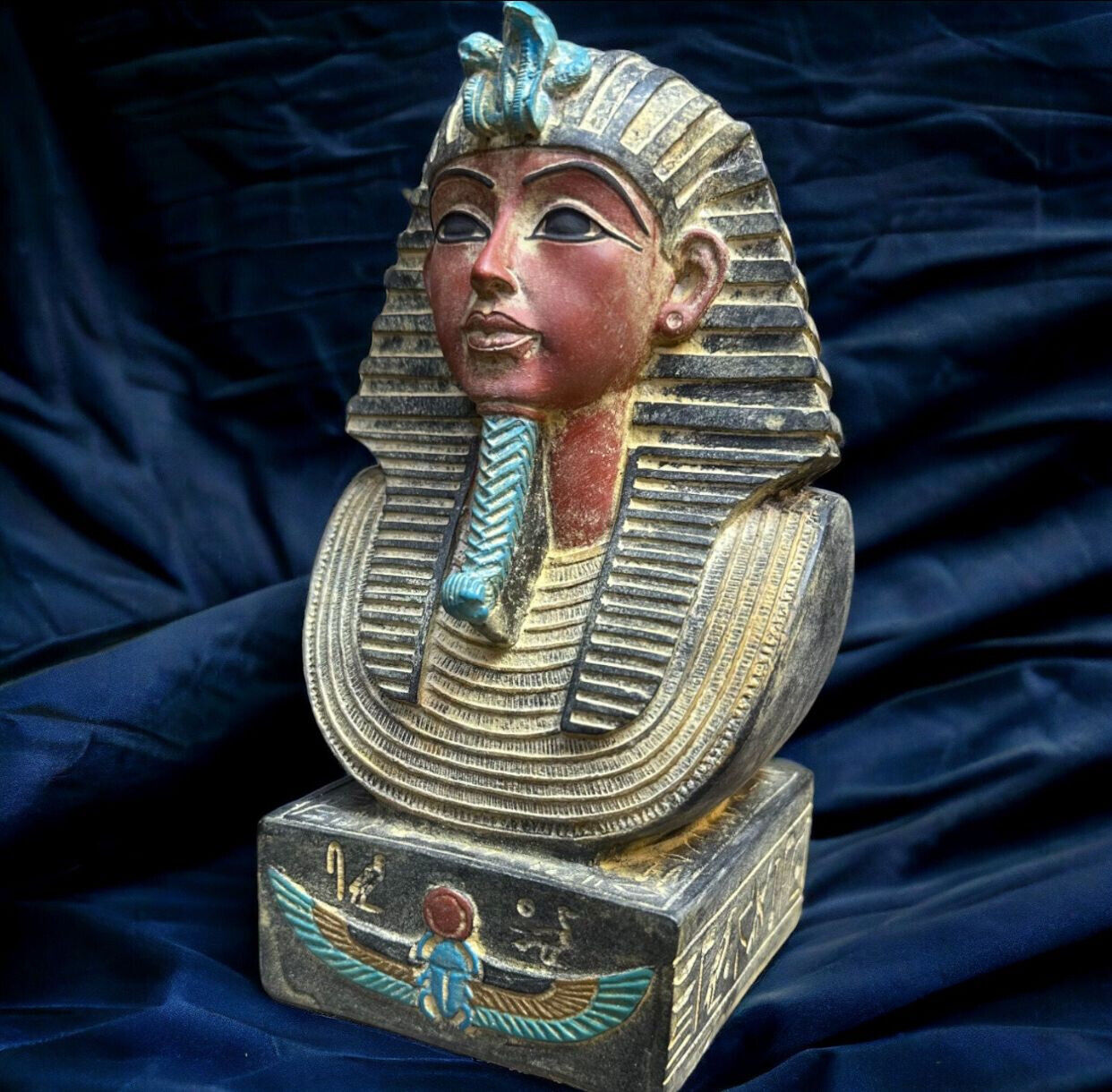 RARE Egyptian Antiquities statue of King Tutankhamun\'s Head Egyptian BC