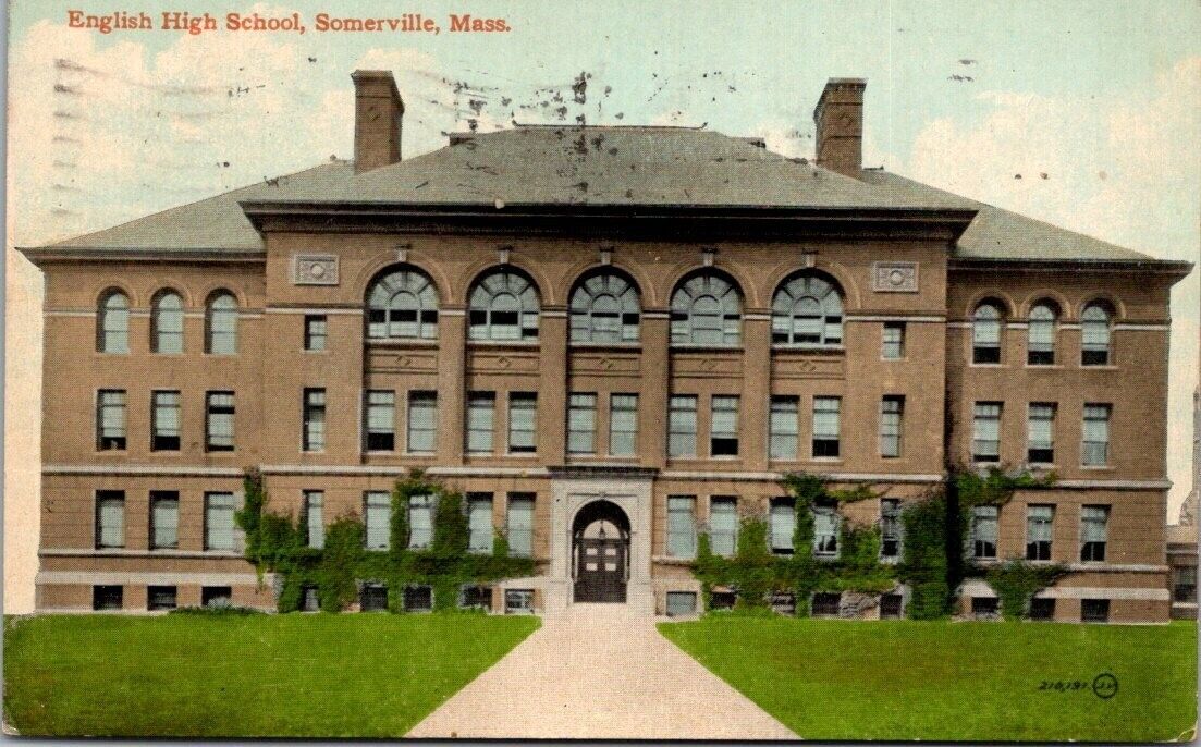 English High School Somerville Massachusetts July 1912 Antique DB Postcard B34