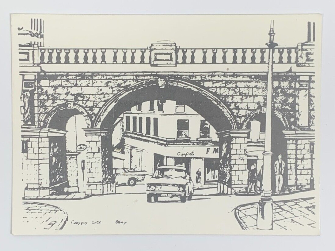 Ferryquay Gate Derry City Northern Ireland Postcard Black and White Art Print