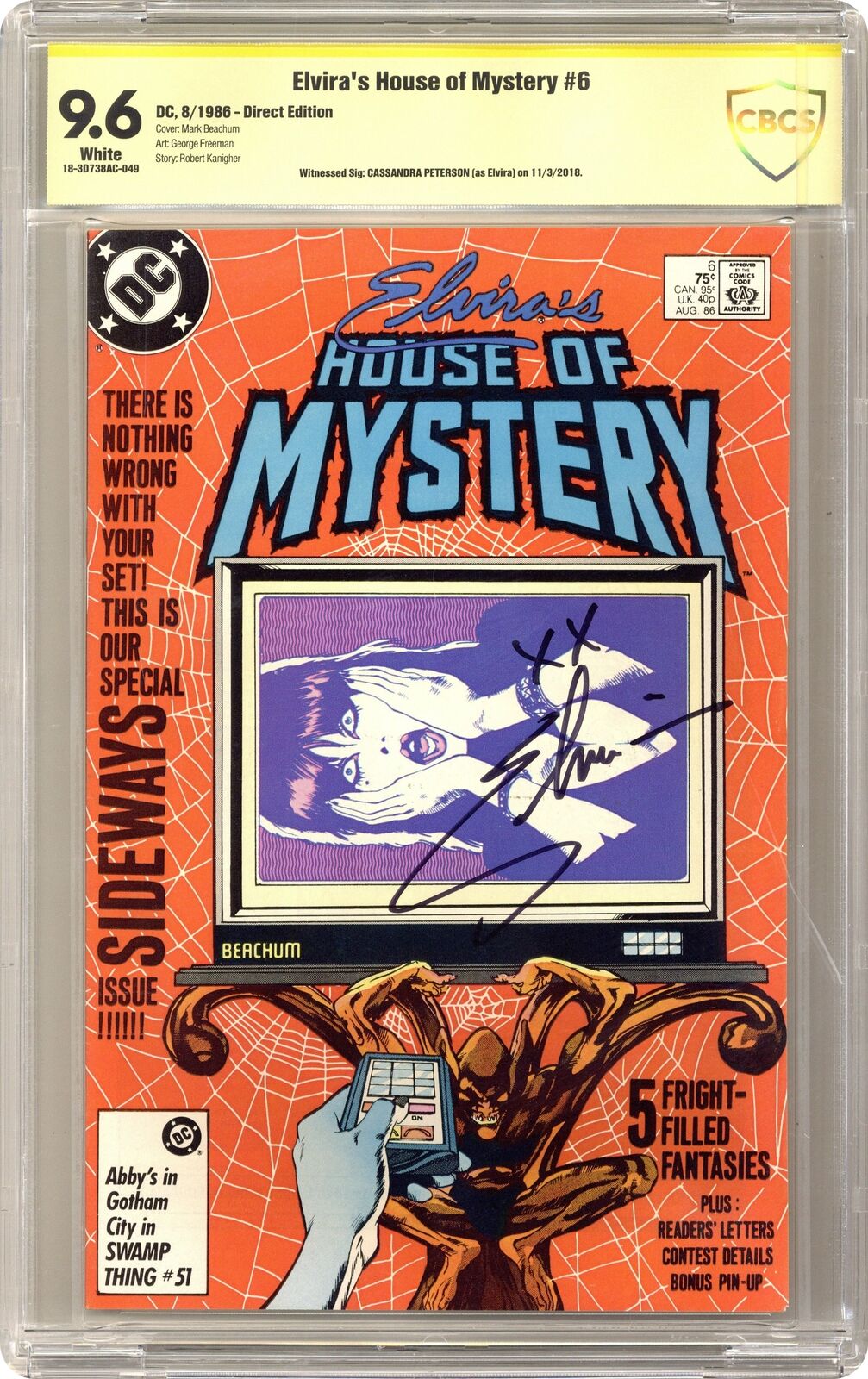 Elvira's House of Mystery #6 CBCS 9.6 SS Cassandra Peterson 1986 18-3D738AC-049