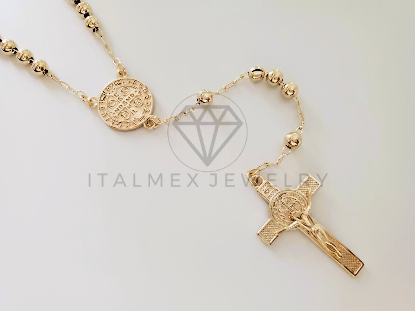 18K Gold Plated St. Benedict Rosary | Rosario San Benito Oro Laminado 18K 24 Pul