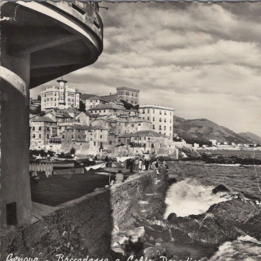 1959 RPPC Genova Genoa Boccadasse Golfo Paradiso Camogli Italy Postcard