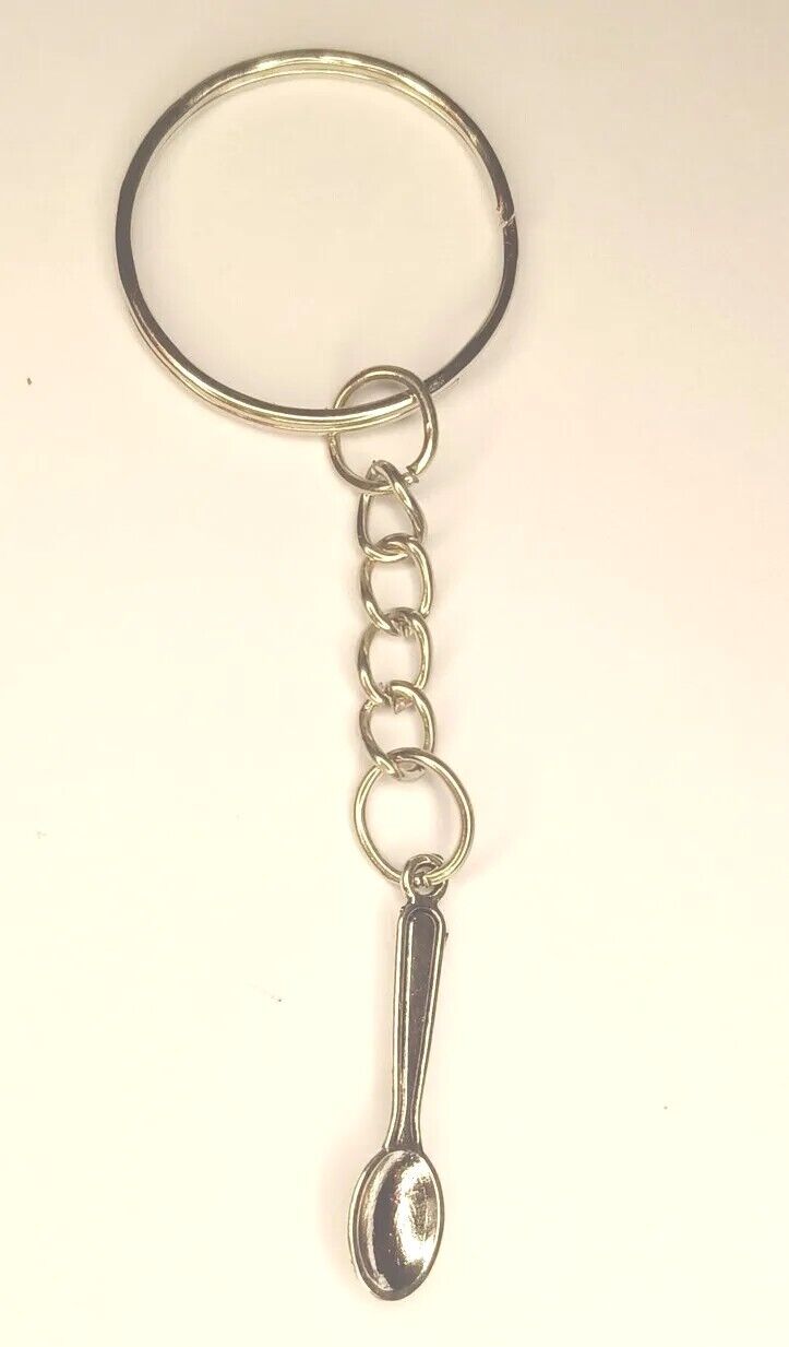 Keychain Silver With Spoon Charm Silver Keychain With Spoon Charm