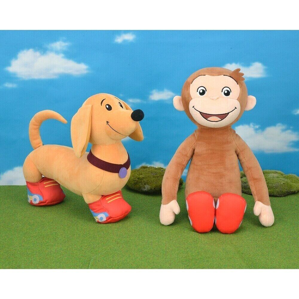 RARE Curious George & Hundley Special Roller Skating Plush doll SET from JAPAN