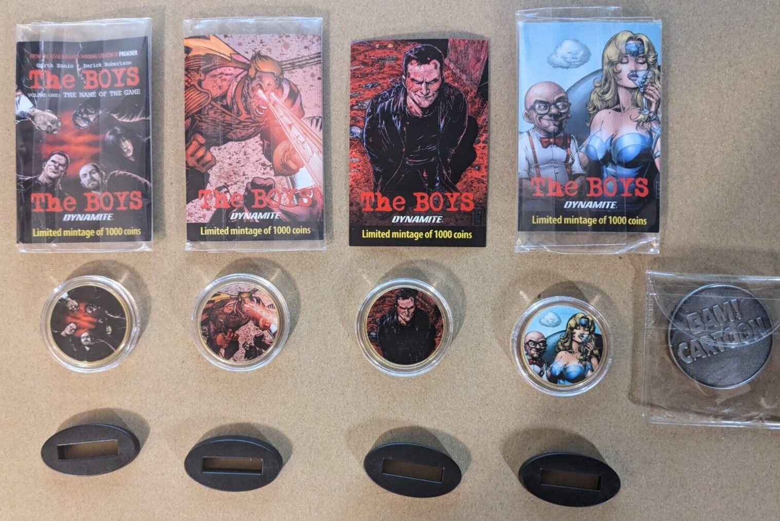 Set of (4) 24kt Half Dollar Collectible Coins - Dynamite - Bam - The Boys - LTD