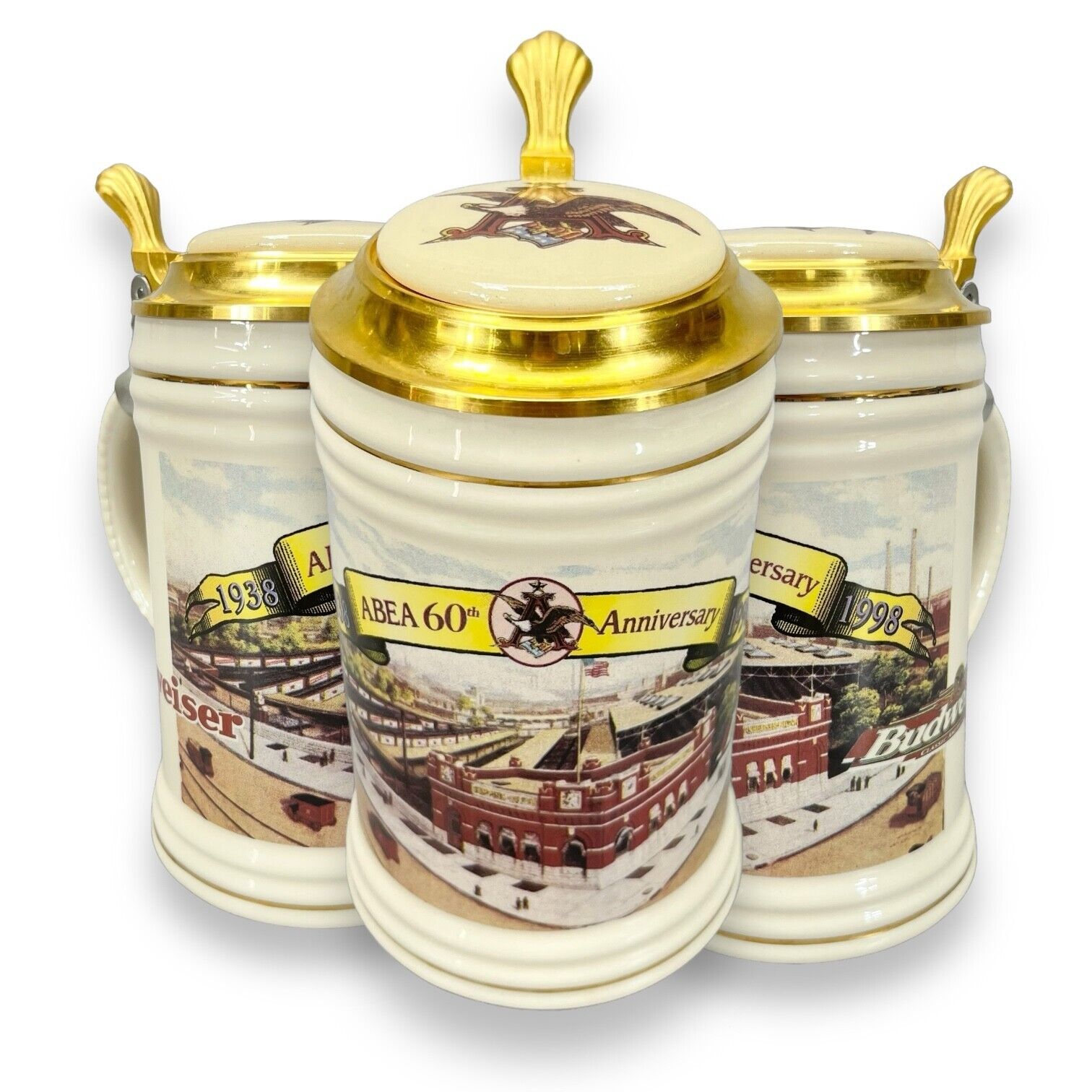 Anheuser Busch Lidded Beer Stein ABEA 60th Anniversary 1938-1998 Numbered 292