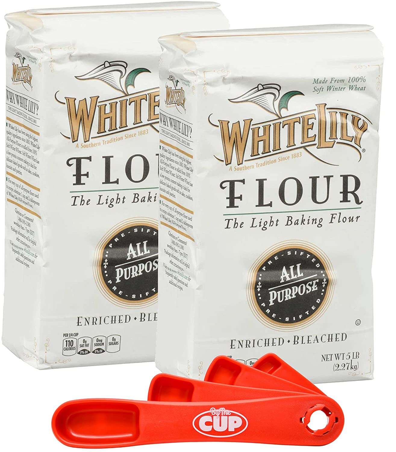 All Purpose Flour 5 Lb Bag (Pack of 2) by the Cup Swivel Spoons