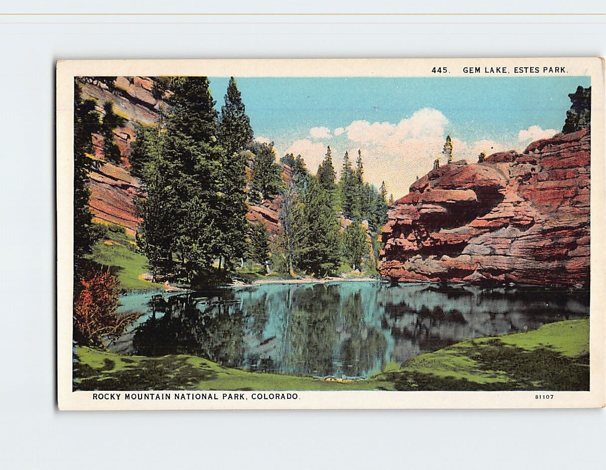 Postcard Gem Lake Estes Park Rocky Mountain National Park Colorado USA
