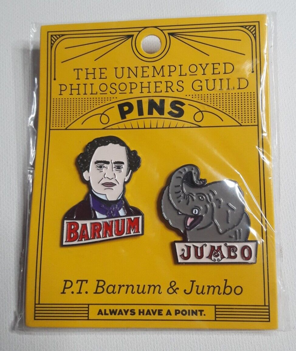 The Unemployed Philosophers Guild P.T. Barnum & Jumbo Enamel Pin Set
