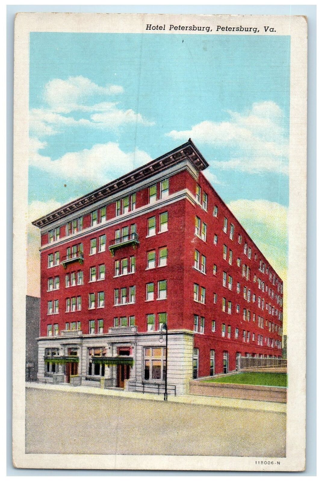 1945 Hotel Petersburg Exterior Roadside Petersburg Virginia VA Posted Postcard