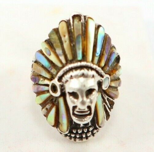 Vintage Exquisite Silver Handmade Ancient Indian Figure Ring Cute Piece Of Art 