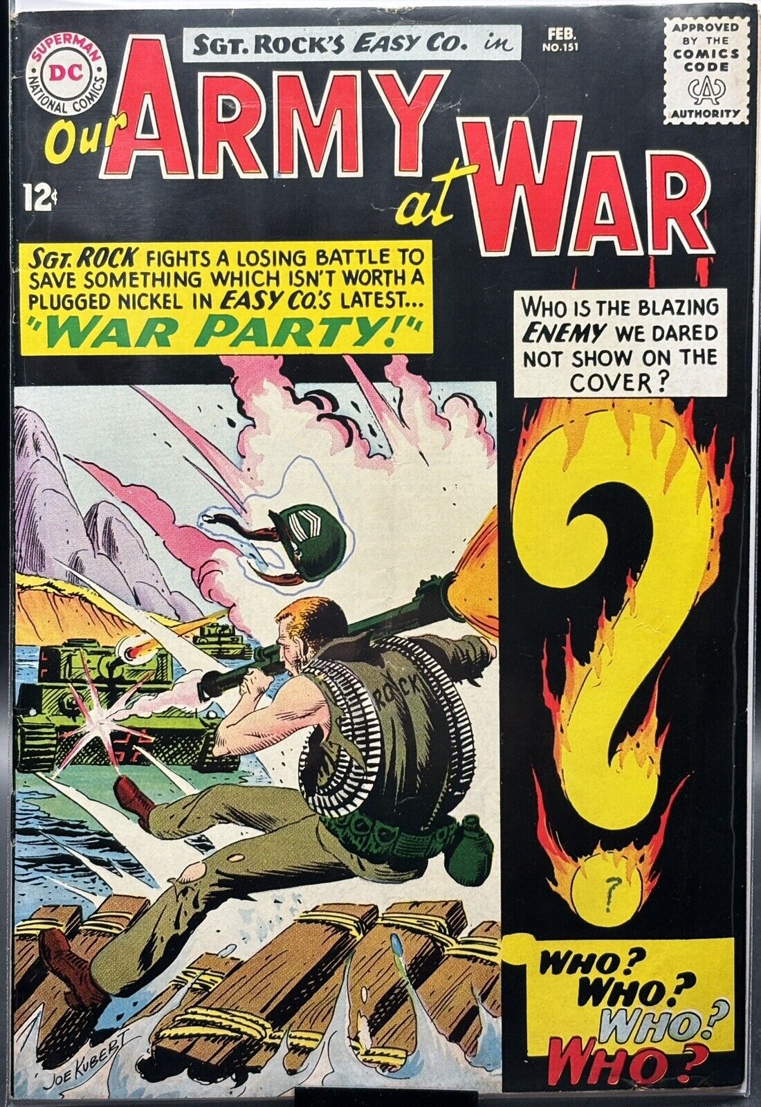  Our Army At War #151 Joe Kubert 1st Appearance Enemy Ace 1965 DC War Comics 🔑