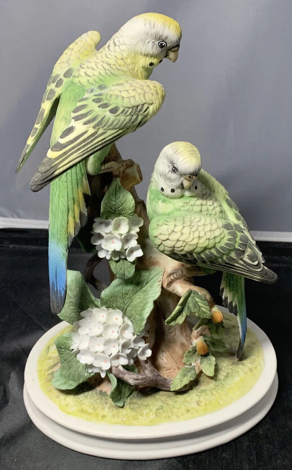 Parakeets Vintage Andrea by Sadek “Group of Parakeets” Figurine Large Birds