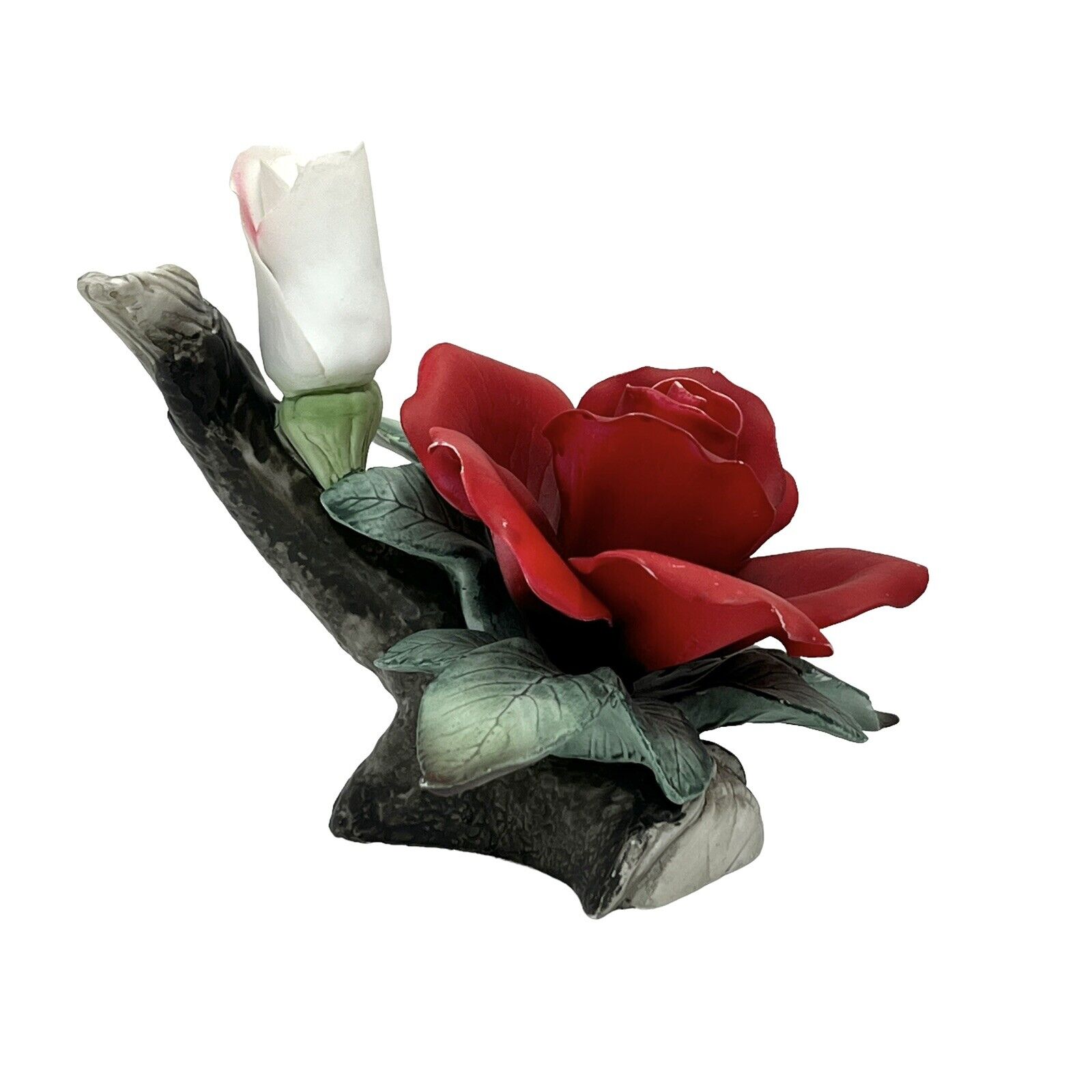 Vintage Lefton Porcelain Red Rose Figurine 5” x 5”