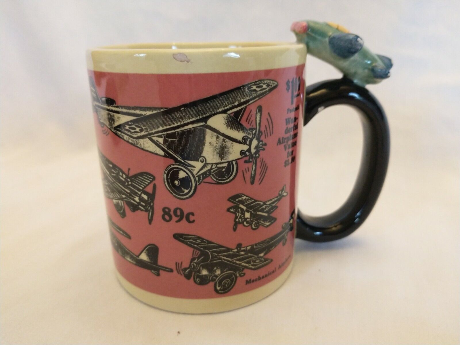 Old Style Vandor 12oz. Coffee Cup Toys In The Cupboard 1997 Ceramic Mug planes 