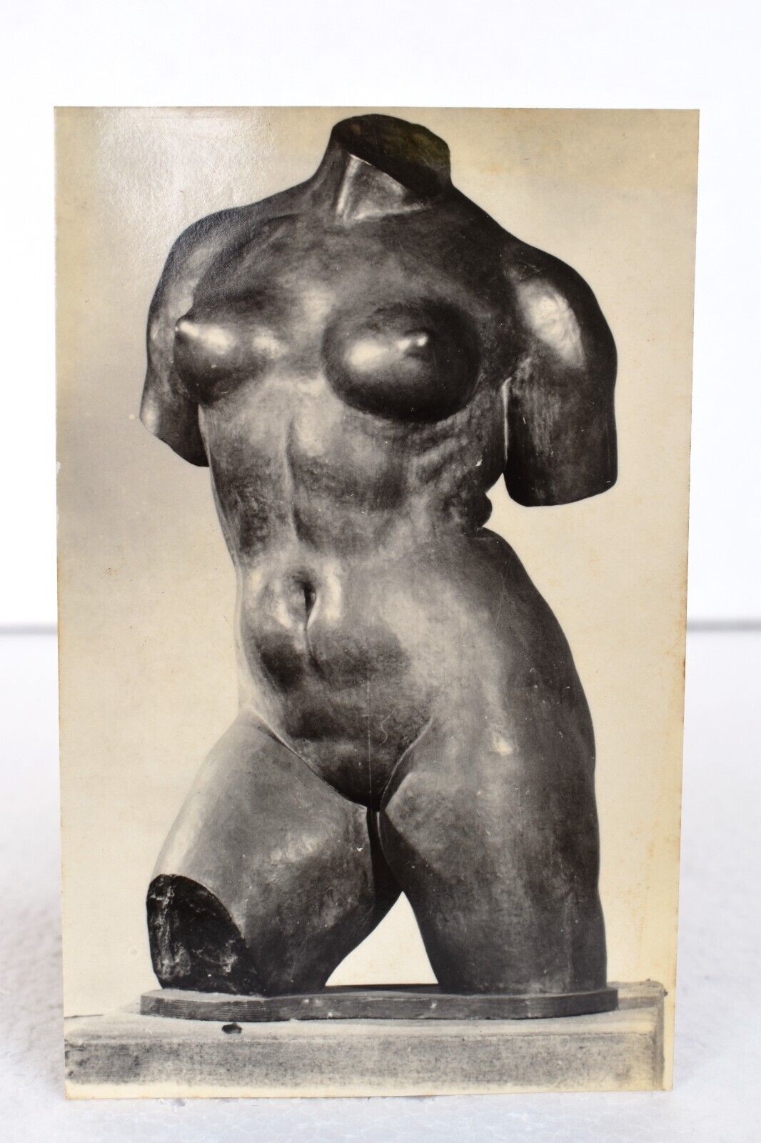 Vintage Post Card Photo Sculpture Aristide Maillol Torso Of The Monument To Blan