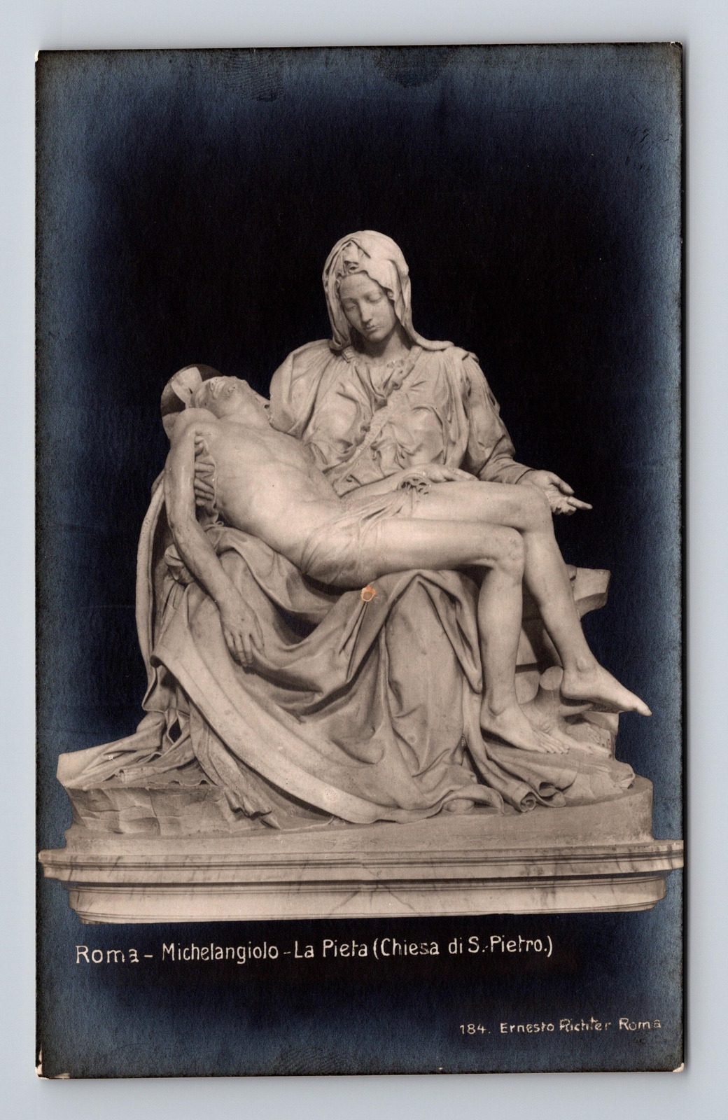RPPC Postcard Michelangelo's Madonna della La Pieta Chiesa di S Pietro