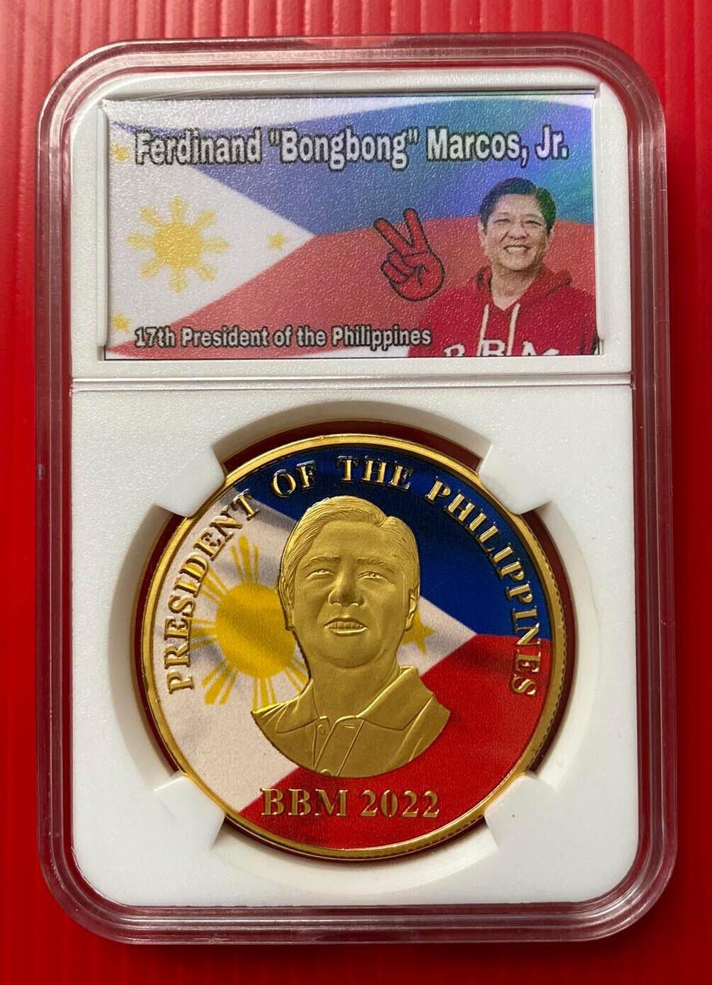 BBM 2022 Ferdinand Marcos Jr COLORED President of the Philippines Medal Slabbed
