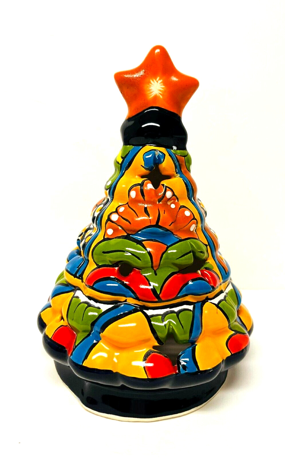 Talavera Mexican Pottery Luminary Christmas Tree 10\