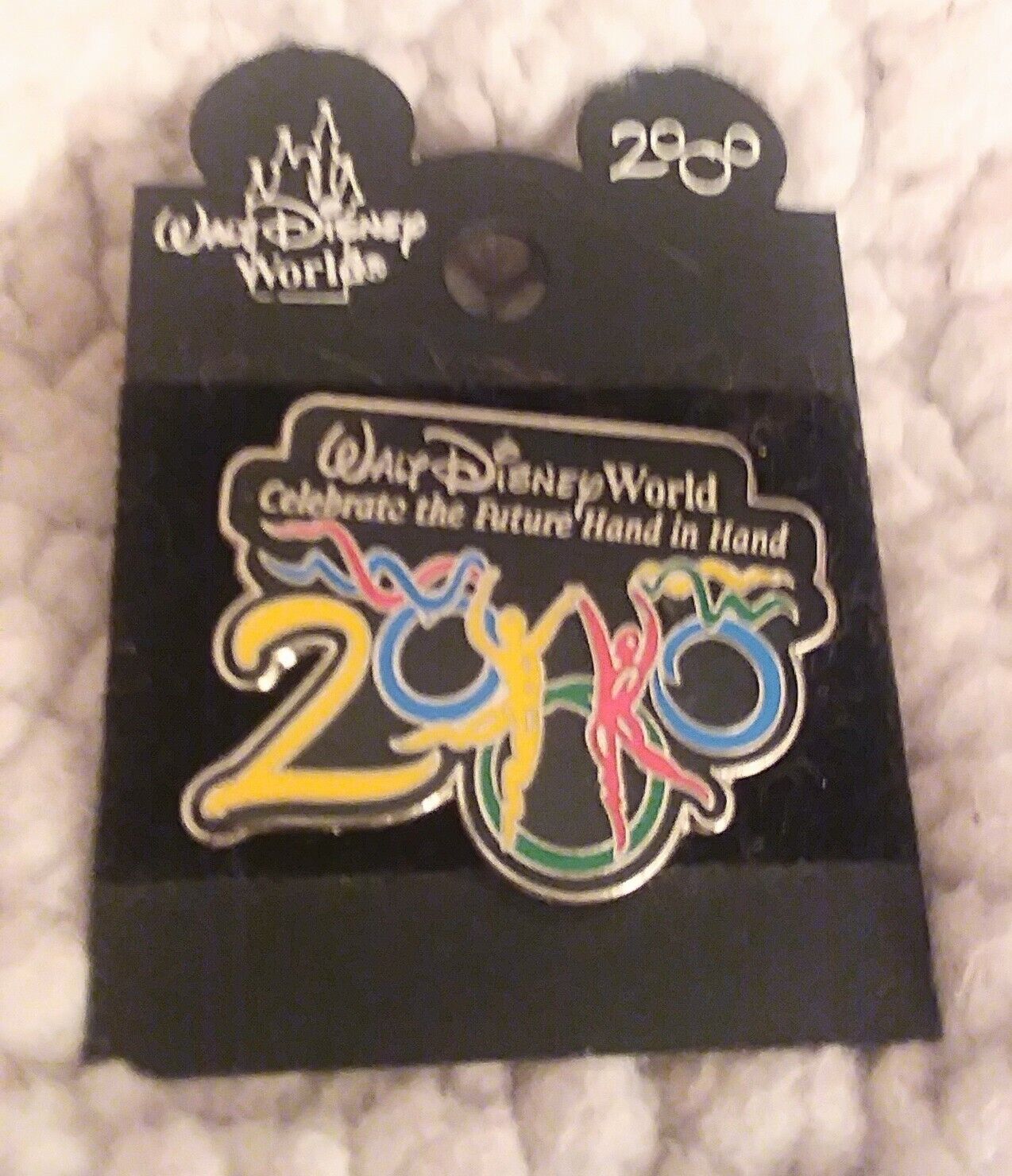 Vintage Walt Disney World Year 2000 Commemorative Trading Pin New On Card