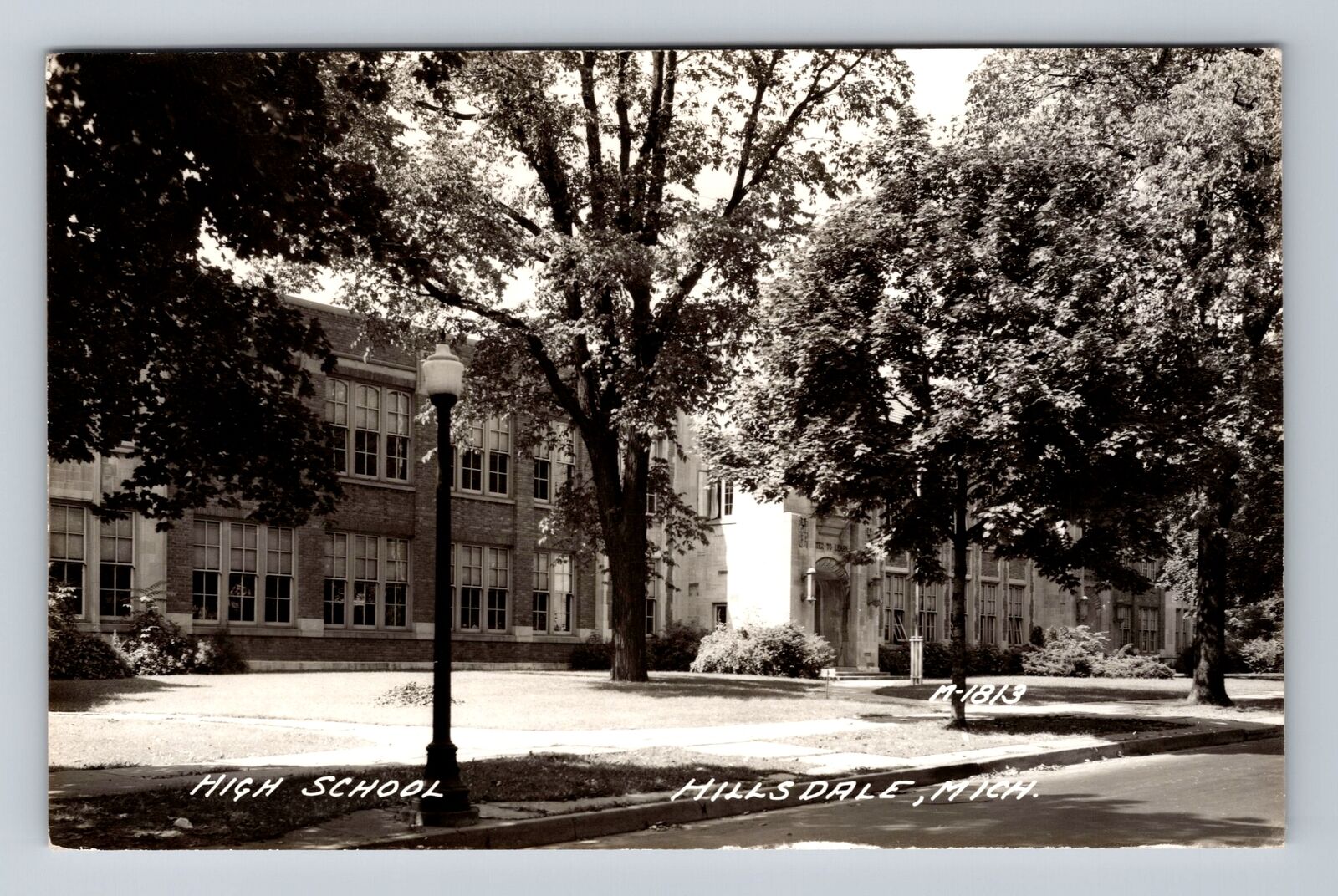 Hillsdale MI-Michigan, RPPC, High School, Souvenir, Vintage Postcard