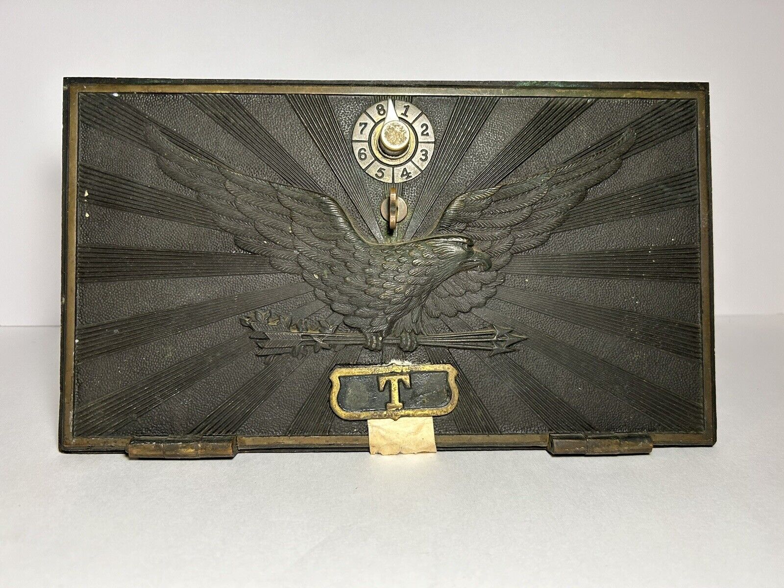 Antique post office box door Flying Eagle. 11”x6”