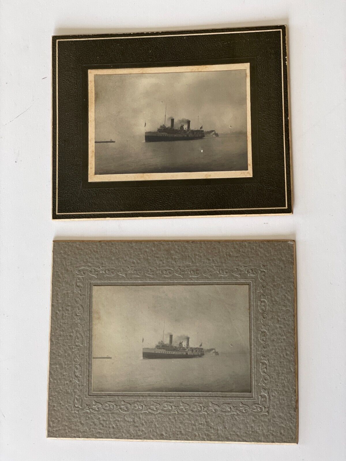A unique pair of old ship's maritime photos, a rare find of photographer tricks