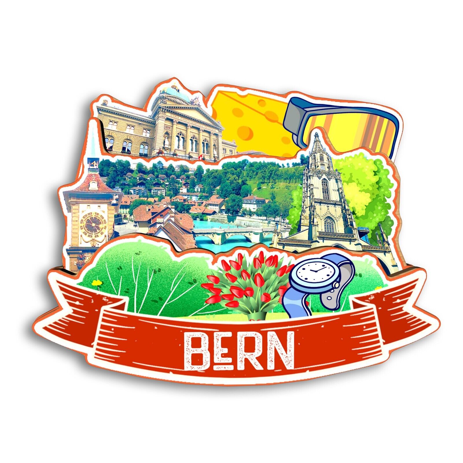 Bern SWITZERLAND Refrigerator magnet 3D travel souvenirs wood craft gifts