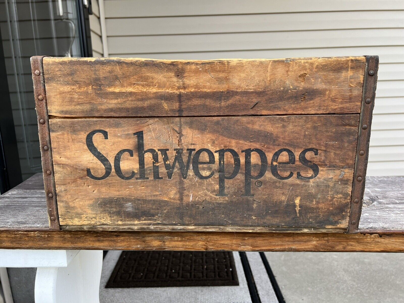 Vintage Schweppes Wood Shipping Crate - Soda Bottle Shipping Crate