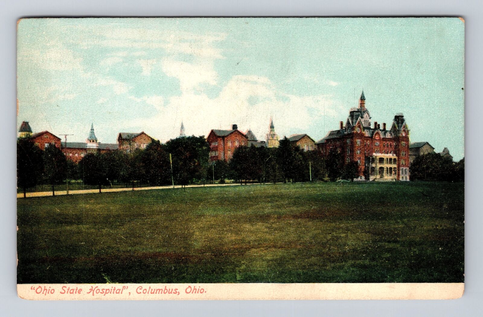 Columbus OH-Ohio, Ohio State Hospital, Insane Asylum, Vintage c1909 Postcard