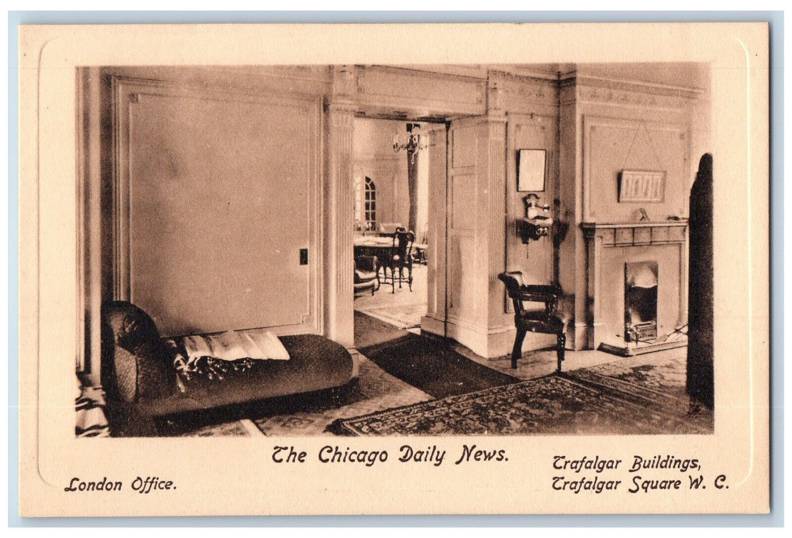 London Office England Postcard Chicago Daily News Interior c1940\'s Tuck Art