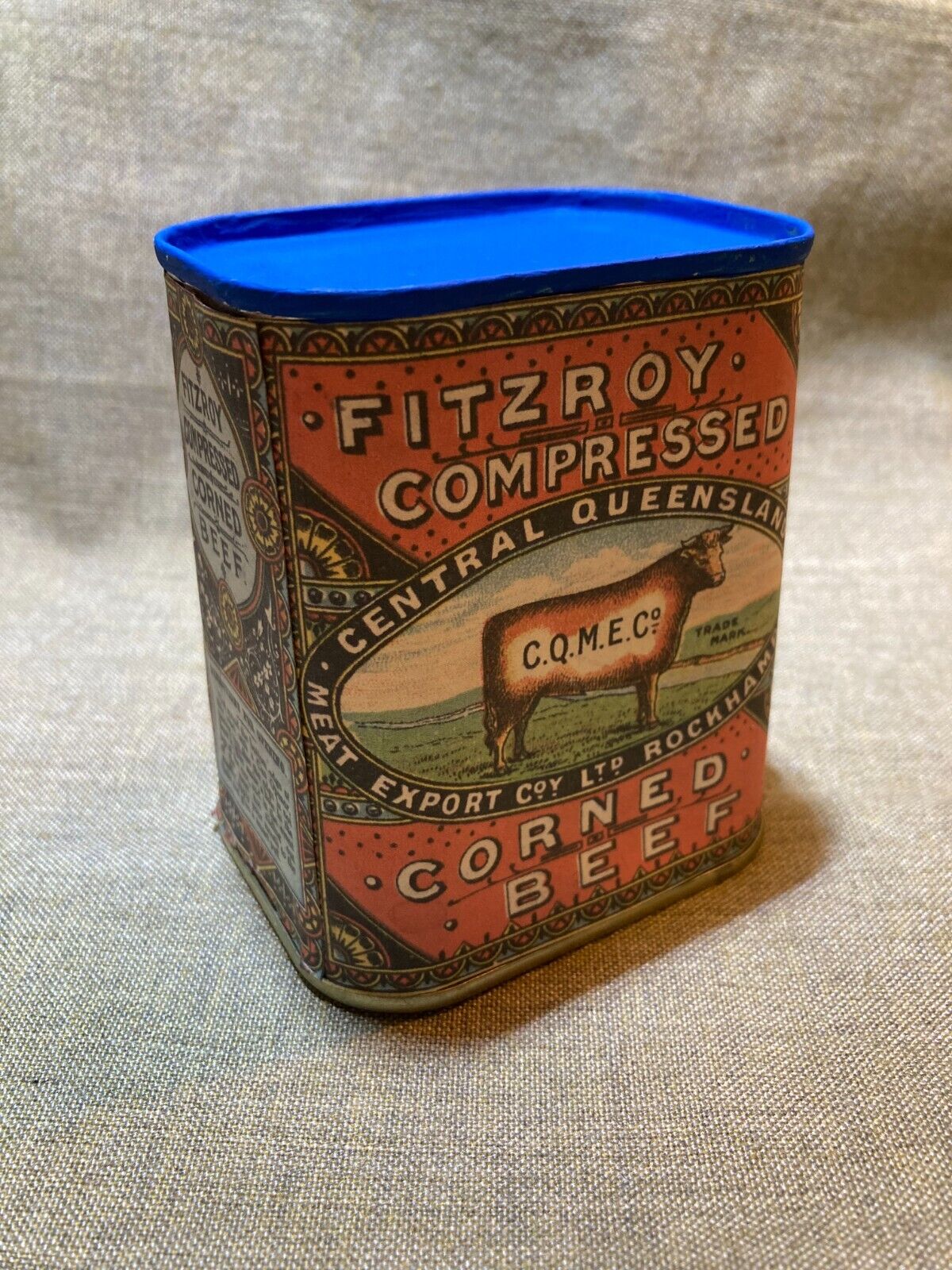 Boer War -WWI British Army Reserve ration Iron ration Compressed beef tin