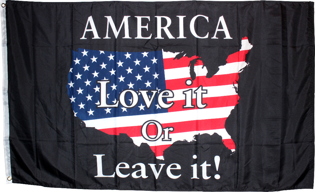 3X5 TRUMP 2024 AMERICA LOVE IT OR LEAVE it Flag Black USA MAP MAGA Flag