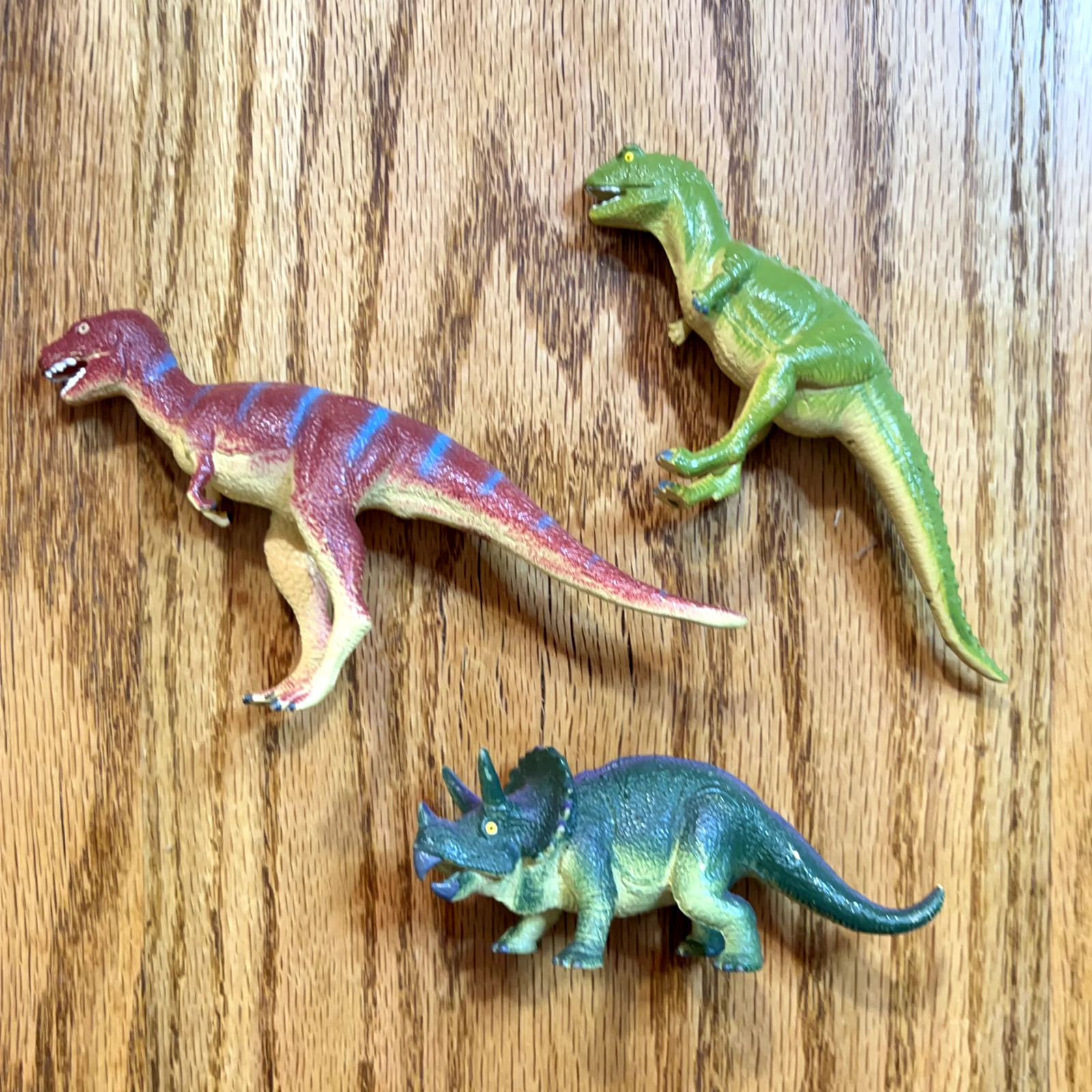 Vintage Jasman Dinosaur Green Toys Carnotaurus Triceratops Lot of 3 1997