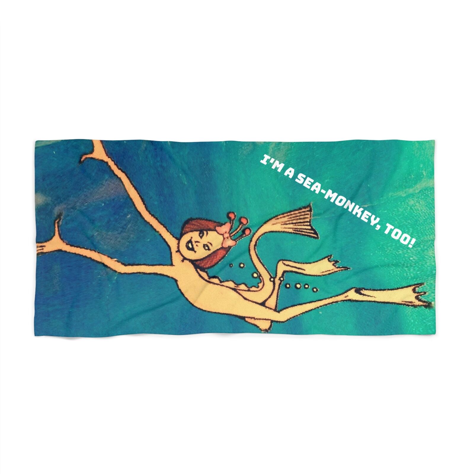 Vintage Sea-Monkey Beach Towel, Artemia Sea Monkey, Perfect Beach Accessory