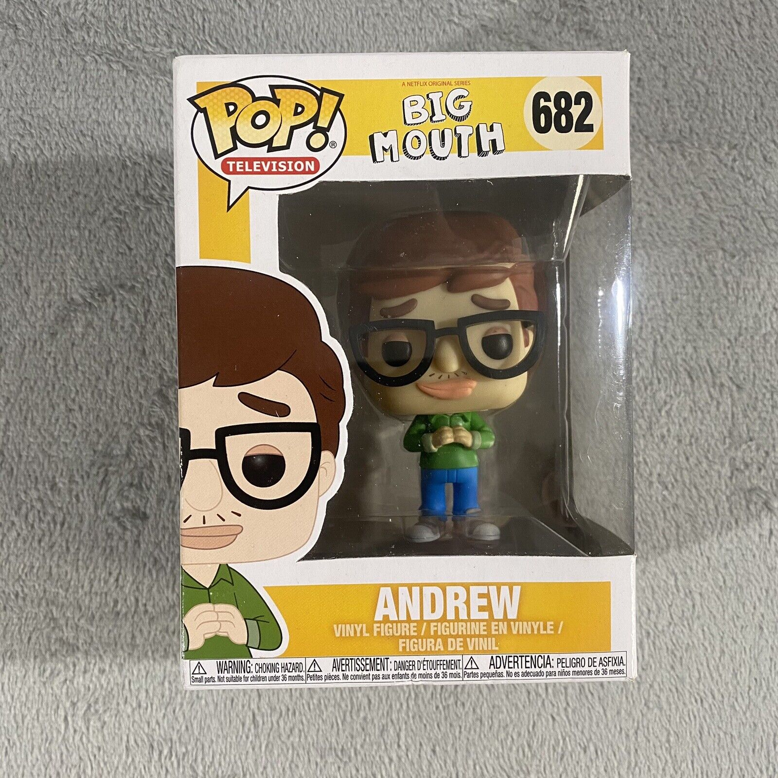 Funko Pop Television Big Mouth Andrew #682 Netflix Series Official Pre Owned