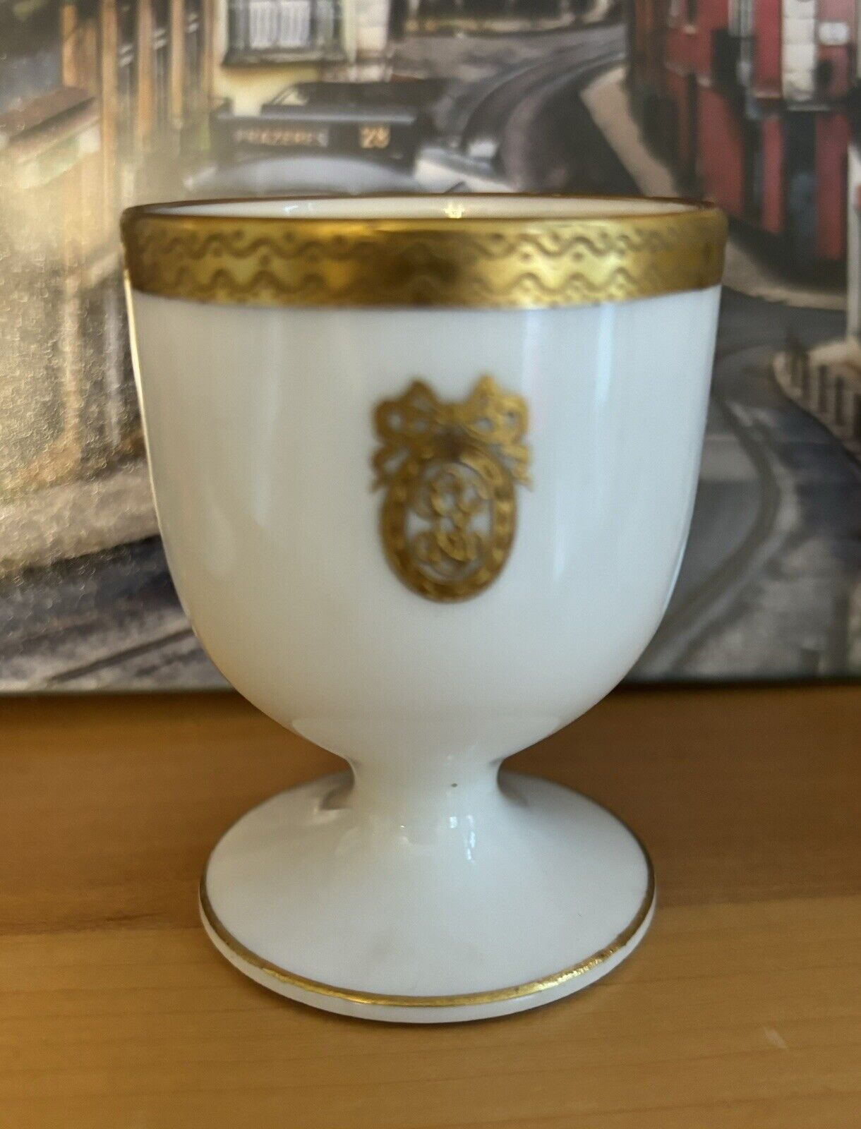 Limoges  Vintage Egg Cup GOLD Guilded. Frank Haviland. Excellent Shape