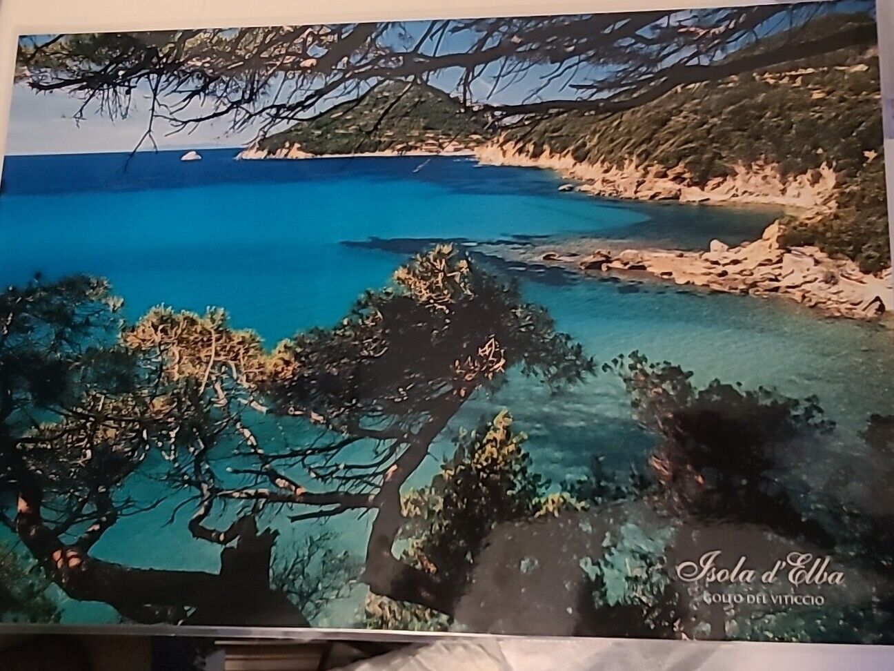 Laminated Table Mat Double Sided From Isola D' Elba And 26 Beach Pics On Back