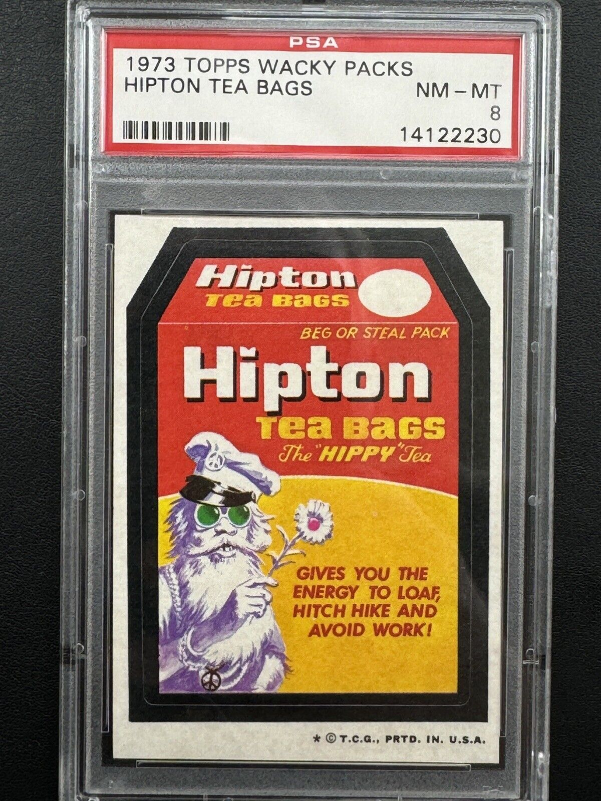 1973 Topps Wacky Packages, Series 4 HIPTON TEA, PSA 8 NM-MT
