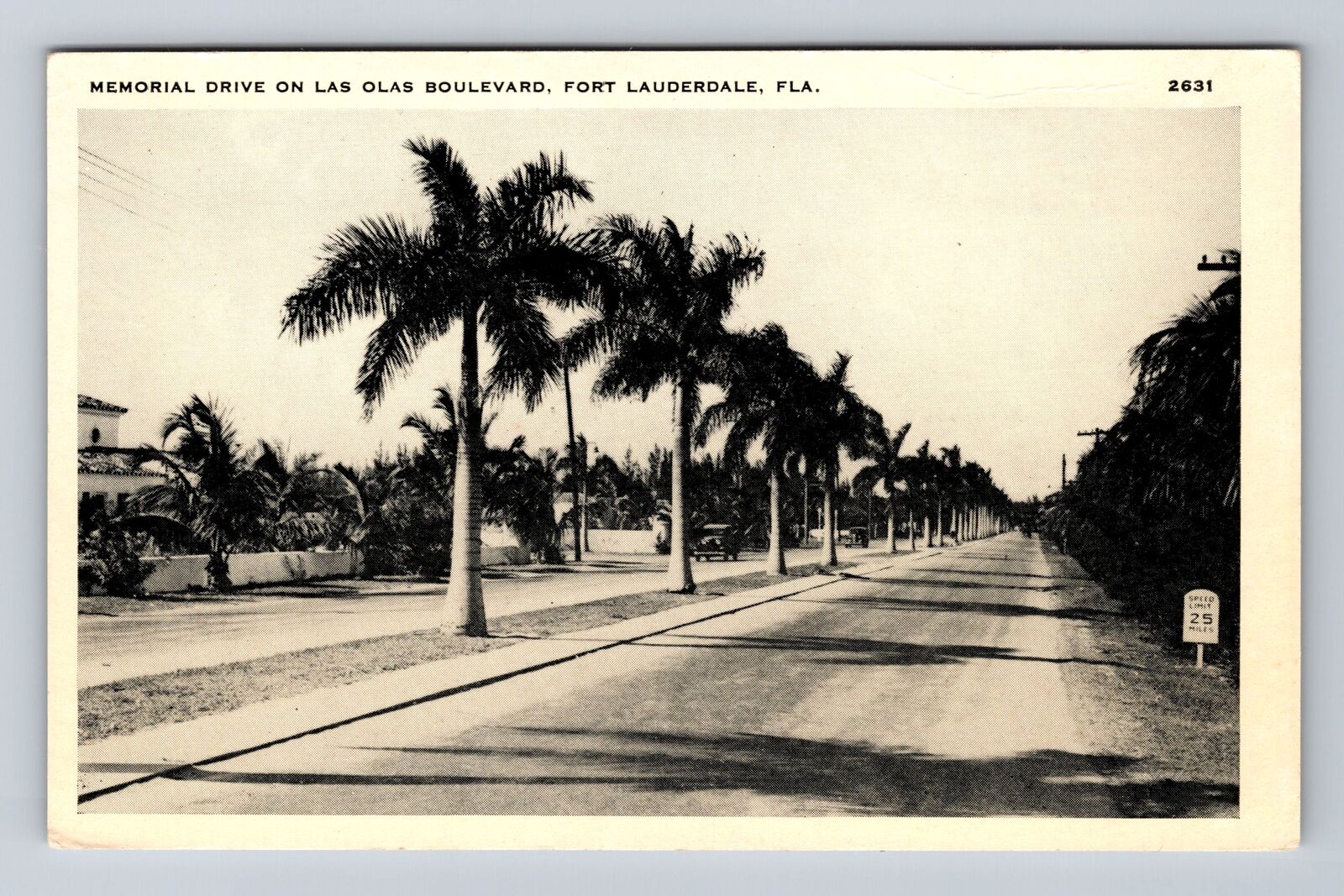 Fort Lauderdale FL-Florida, Memorial Drive Las Olas Boulevard, Vintage Postcard