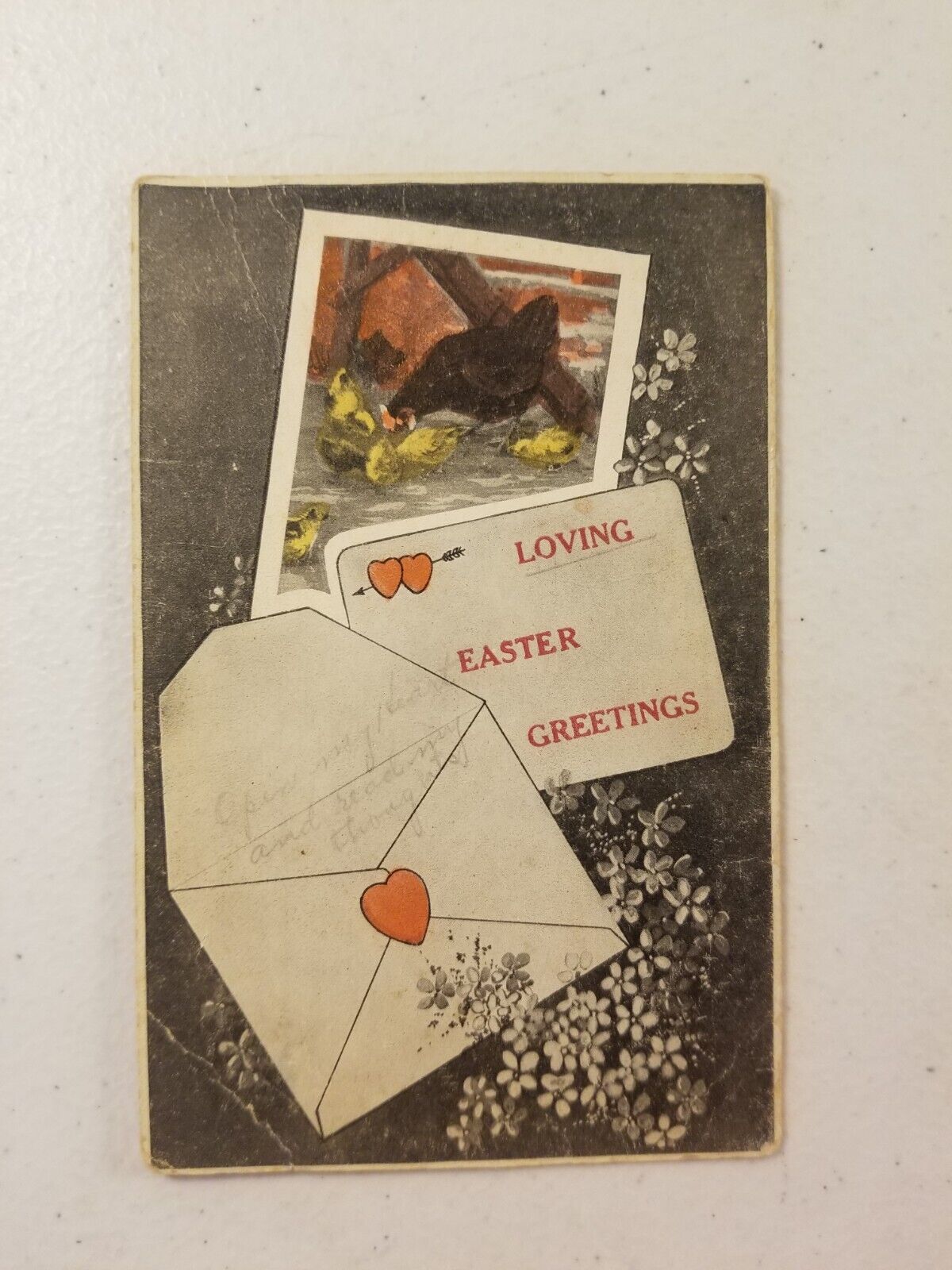 Loving Easter Greetings   Vintage post card Vamosa Okla  With One Cent  Stamp