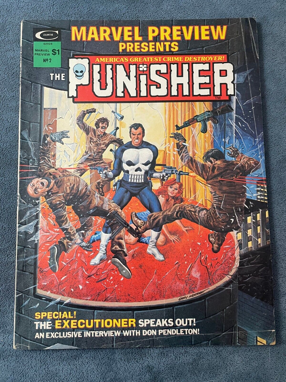 Marvel Preview #2 1975 Marvel Magazine Origin Punisher Morrow Key Issue VG/FN