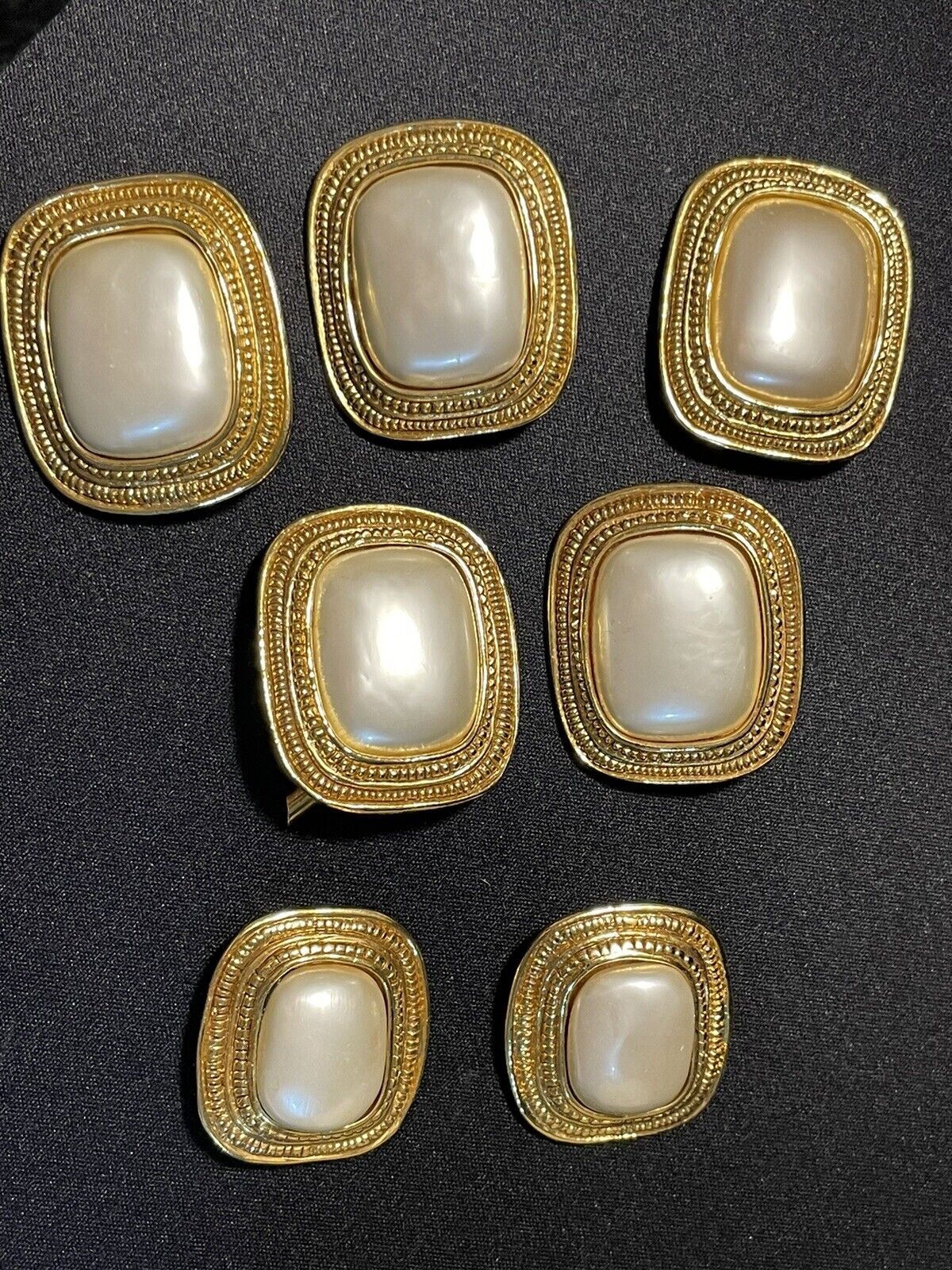 Vintage Valentino Faux Pearl And Gold Buttons